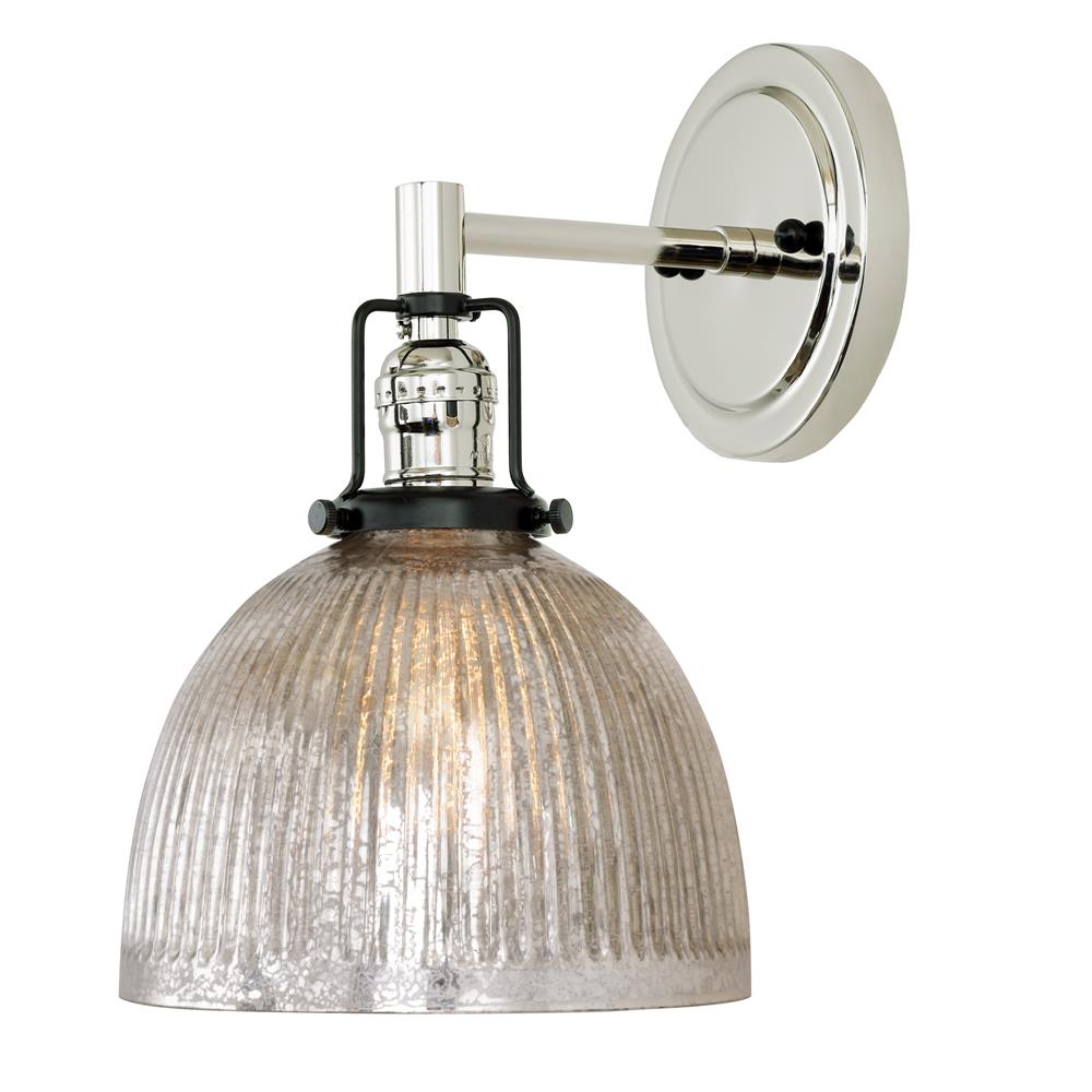 Jvi Designs 1223-15 S5-Mp Nob Hill One Light Mercury Madison Wall Sconce In Polished Nickel And Black